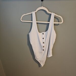 Good American Ivory Ribbed Bodysuit